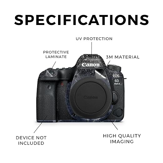 Camera Skin Compatible with Canon EOS 6D Mark II Camera (2017) - Dark Shimmer Marble - Premium 3M Vinyl Protective Wrap Decal Cover - Easy to Apply | Crafted in The USA by MightySkins