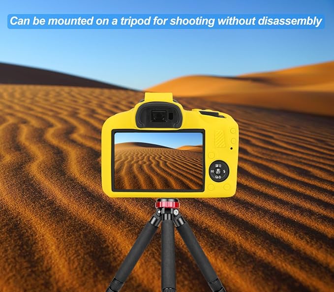 Pocoukate Case for Canon EOS R100 Camera, Soft Silicone Protective Cover Skin with EOS R100 Screen Protector Accessories for Canon EOS R100 Mirrorless Camera Silicone Case - Yellow