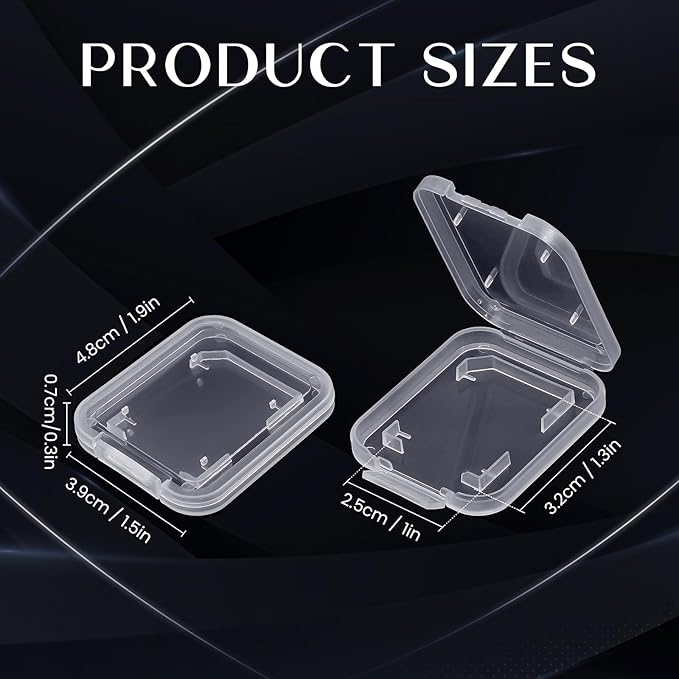 NUOMI 15Pcs SD/SDHC Memory Card Case Holder, Standard SD Plastic Storage Boxes, Clear Compact