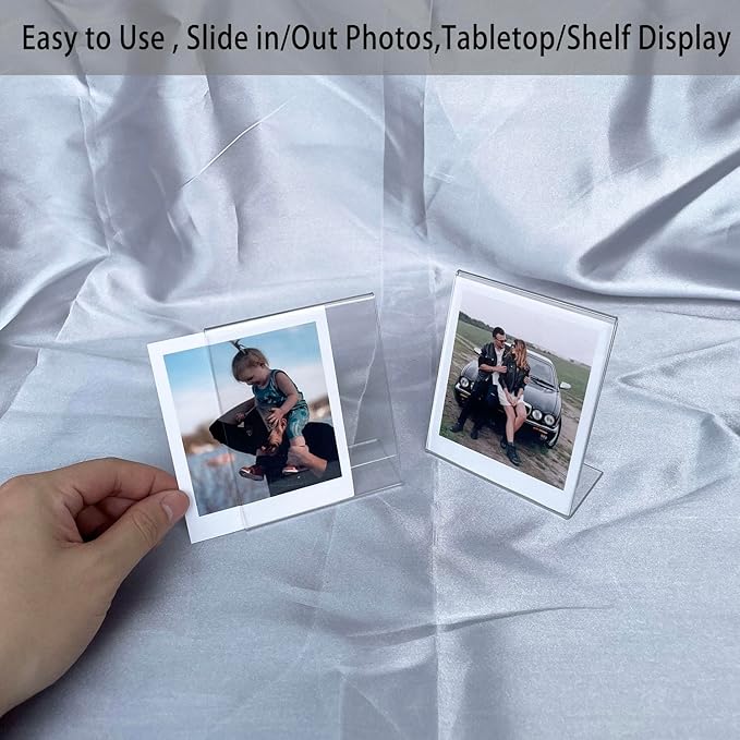 SULEPE 3.5 x 4.25 Polaroid Picture Frame for i-Type/600/SX-70/OneStep+/Instax Wide Square 300/200/210, Desktop Acrylic Picture Frame for Instant Color I-Type Film, 5 Pcs