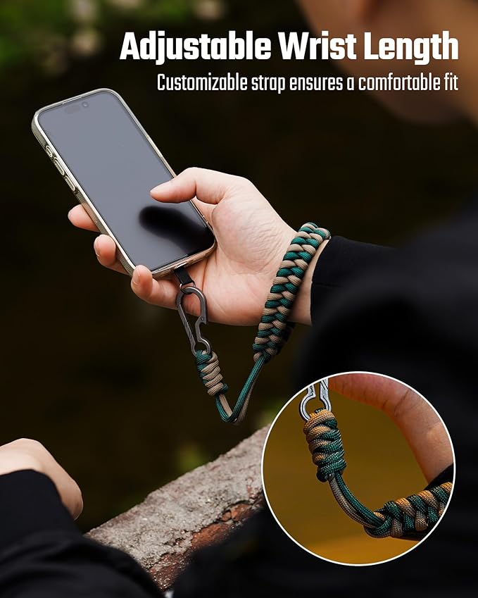 KeyUnity KC03 Camera Wrist Strap Adjustable Paracord with Carabiner, Braided Lanyard for Key, Cell Phone, Camera, and Wallet
