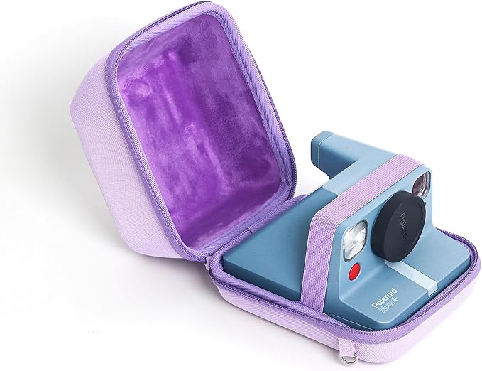 Kuprusar Camera Case for Polaroid OneStep 2VF/Now+ Camera, Hard Carrying Case Protective EVA Storage Bag for One Step+/Now/Now+ Plus 2nd I-Type Instant Film Camera with Shoulder Strap, Purple