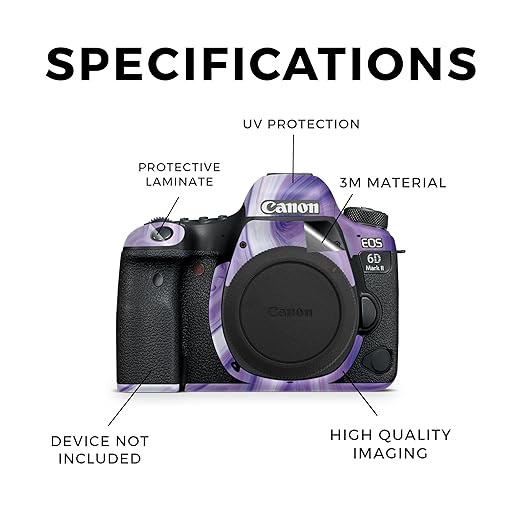 Camera Skin Compatible with Canon EOS 6D Mark II Camera (2017) - Lavendar Acrylic - Premium 3M Vinyl Protective Wrap Decal Cover - Easy to Apply | Crafted in The USA by MightySkins