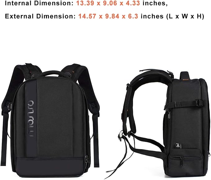 MOSISO Camera Backpack,DSLR/SLR/Mirrorless Photography Backpack Buffer Padded Shockproof Camera Bag with Customized Modular Inserts&Tripod Holder Compatible with Canon,Nikon,Sony etc, Black