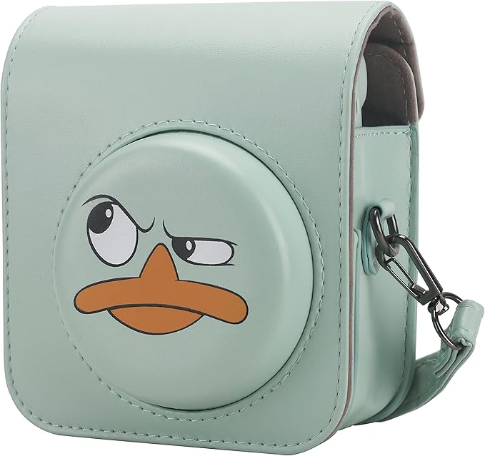 Frankmate Protective Case Compatible with Mini 12 Instant Film Camera with Accessory Pocket and Adjustable Strap (Cute Duck)