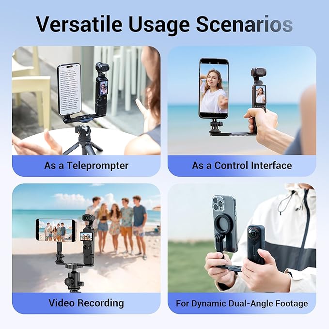 Magnetic Phone Holder for DJI Osmo Pocket 3 Xtra Muse,Cellphone Pocket3 Mount Accessories with Arca Swiss Design & 1/4"-20 & Angle Adjust Phone Stand for Pocket3 Creator Combo,for Tripod Selfie Stick