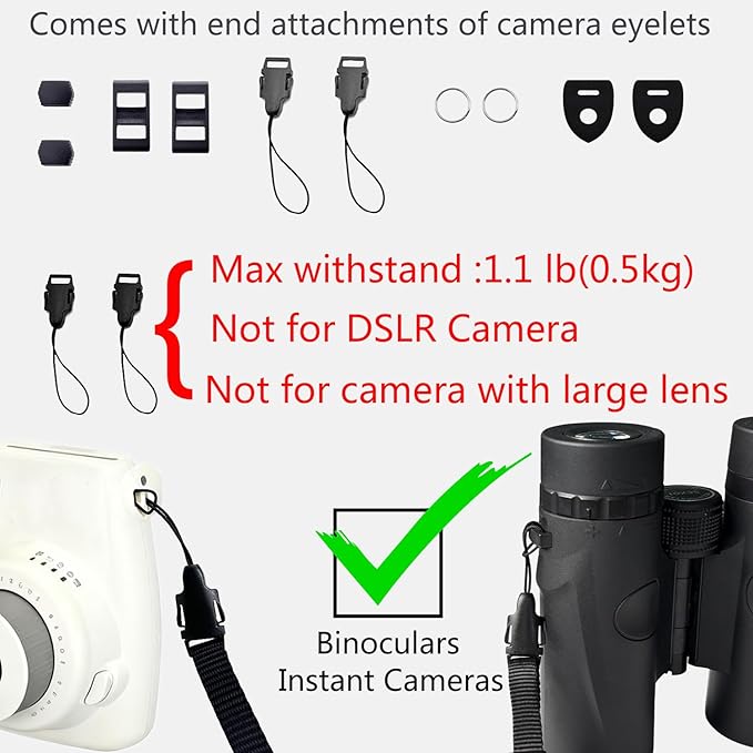 YMTHamaz3 Camera Neck Strap Thin,Soft Binocular Strap with Neoprene Padding,Small Compact Camera Lanyard Belt,Digital Mirrorless Camera Strap for Photographers,Washable,Black,58 Inch