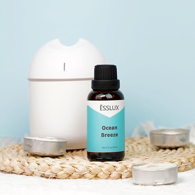 Ocean Breeze Fragrance Oil - ESSLUX Essential Oils for Diffuser, Candle Soap Making Clean Fresh Scents, Aromatherapy Scented Massage, Perfume for Humidifier Home Fragrance, 1 fl oz