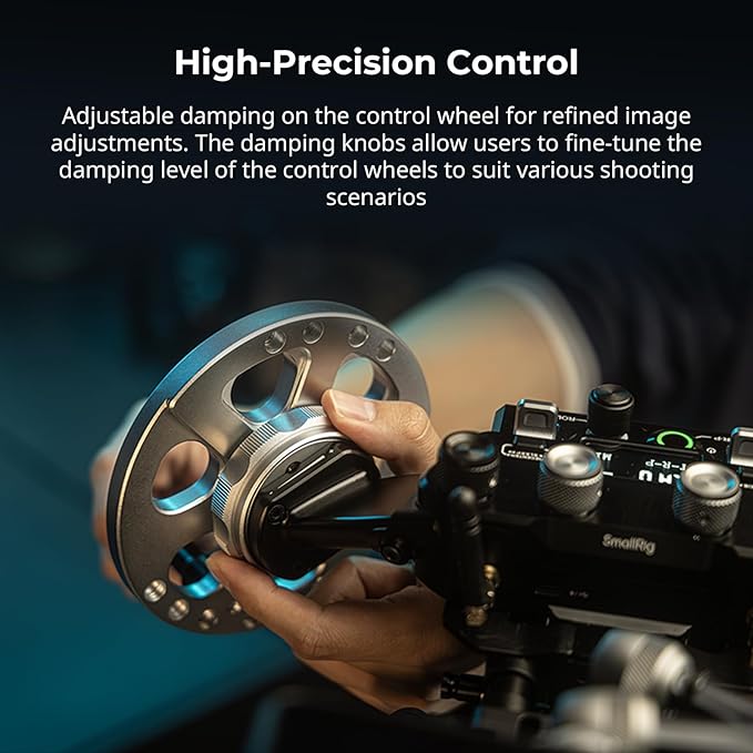 SmallRig Gimbal Control Wheels for DJI RS2 / RS 3 Pro/RS 4 / RS 4 Pro | Intuitive Control | Adjustable Damping | Dual Power Supply, for Heavy Duty Tripod - 4525