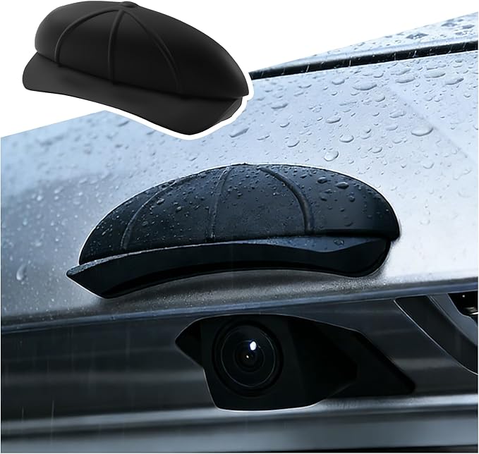 Baseball Cap Backup Camera Rain Shield for Car,Wider & Longer Car Reverse Camera Rain Cover as Cars Decorations to Block Rains Water,Silicone Rear View Backup Cameras Cover