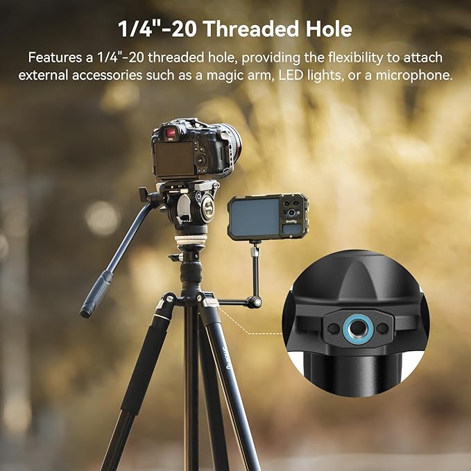 SmallRig CT210 Video Tripod, 75" Video Camera Tripod Monopod with +/-15° Leveling Base Fluid Head, Professional Camera Tripod Compatible with Video Camera, DSLR, Camcorder-4475