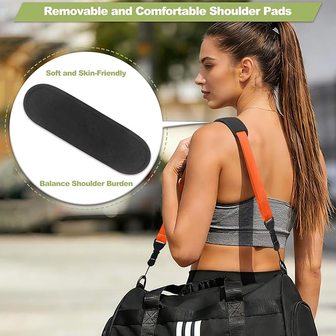 Universal Shoulder Strap, Removable Neoprene Padded Camera Strap, Adjustable Neck Lanyard for iPad, Binocular, Tablet Case, Camera, Luggage Bag (Orange Universal Shoulder Strap)