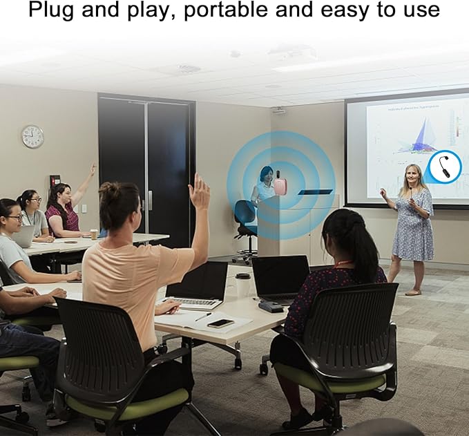 ZOWEETEK Wireless Microphone Headset, 2.4G Wireless Headset Mic System,165ft Range, Plug and play, 1/8'' and 1/4'' Plug, Support Voice Amplifier,PA System,for Teacher,Yoga, Fitness Instructor,Training