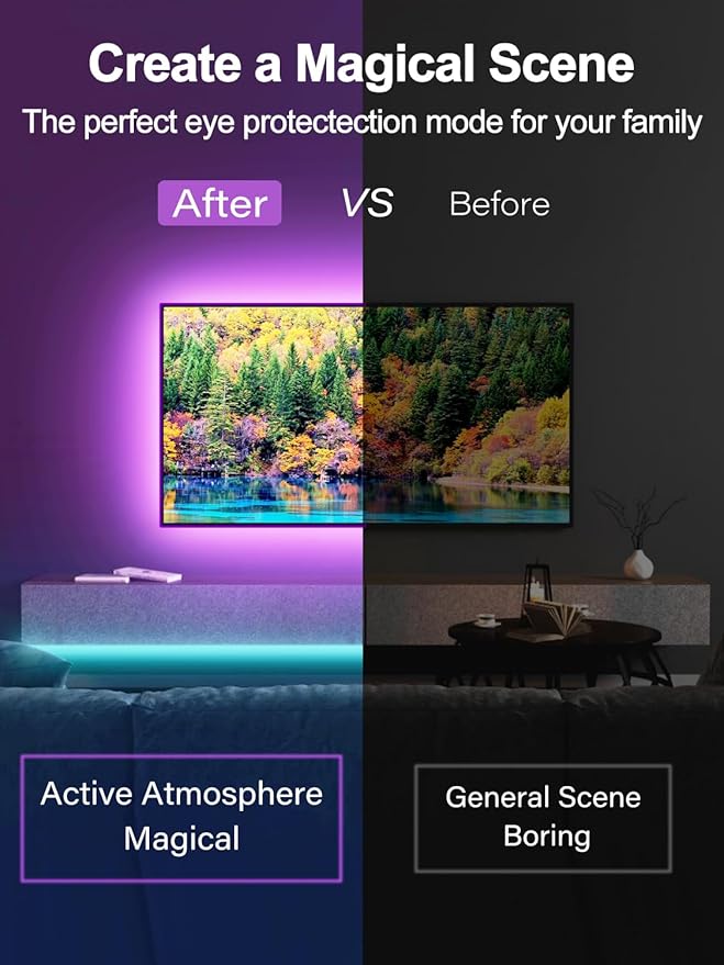 Led Lights for TV, 16.4ft TV Led Backlight 32-75 Inch, USB Led Light Strip with Remote, App Control, RGB Led Strip Lights Music Sync Color Changing Led Lights for Bedroom, Gaming Accessories