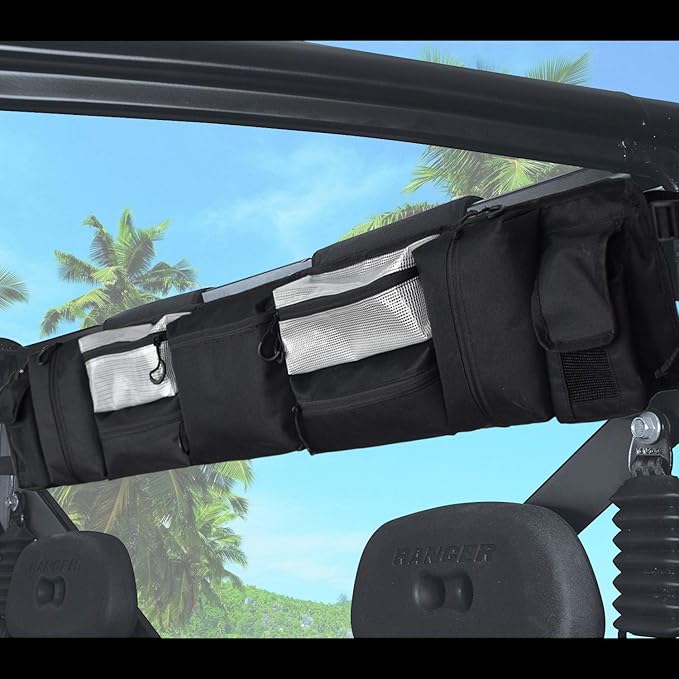 MYDAYS UTV Roll Cage Organizer Case, Cargo Rear Storage Bag Gear Bags,Tools Storage Solution for Most Full Size UTVs, Polaris, Yamaha and Kawasaki UTVs