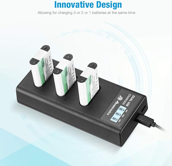 NP-BX1 Battery 3 Pack and 3-Channel USB Charger for Sony NP-BX1 and Sony Cyber-Shot DSC-RX100, DSC-RX100 II, DSC-RX100M II, DSC-RX100 III, DSC-RX100 IV, DSC-RX100 V/VII, ZV-1