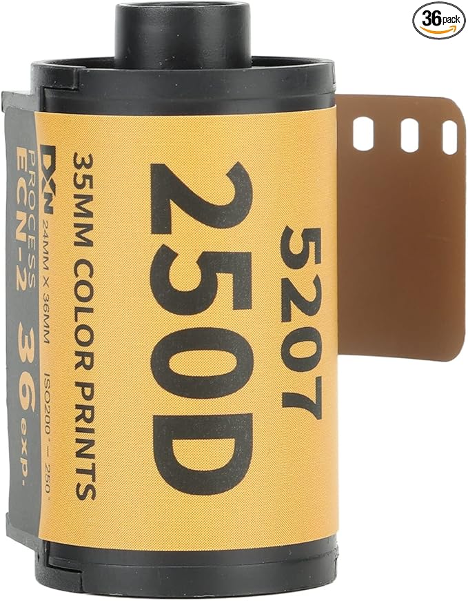 Kodrily 35mm Color Print Film, 200-250 Light Sensitivity Colour Print Camera Film, Professional Wide Exposure Range ECN 2 Process 35mm Film Roll for 135 Camera, 1.9 x 1.1in, 36 Sheets