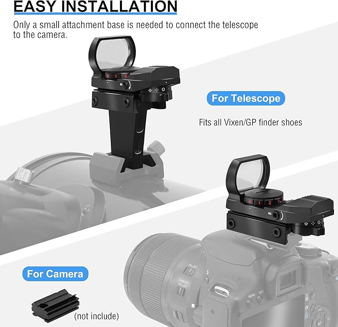 Alstar Red Dot Finderscope for Telescope Deluxe Finder - Metal Star Pointer Viewfinder Astronomical Telescope Accessories with Dovetail Finder Bracket