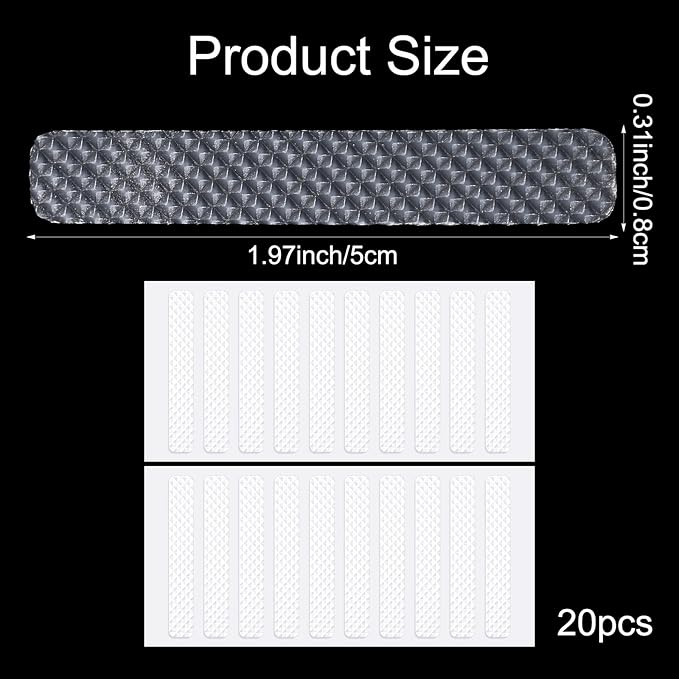 20pcs Grip Stickers for Phone Cell Phone Grip Tape Rubber Non Slip Side Sticker Adhesive Grippy Bumper Frame Stickers Finger Decal Waterproof Pre-Cut Non Slip Kit for Cell Phone Cases, Handles, Tools