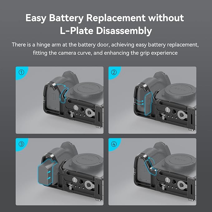 SmallRig Foldable L-Bracket for Sony Alpha 7 V/Alpha 7R V/Alpha 7 IV/Alpha 7S III, Foldable Side Plate for Arca, Quick Switch Between Horizontal and Vertical Shooting - 3984