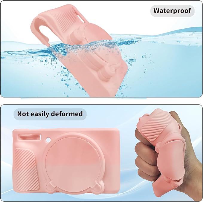 SX740 Camera Case, SX740 Camera Cover Silicone Sleeve Protective Case, Anti-Scratch Soft Camera Body Skin for Canon PowerShot SX740/SX730 HS Digital Camera,Pink Rose
