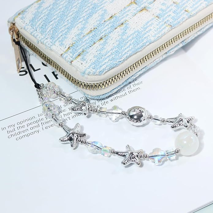 Beaded Camera Wrist Strap, Cute Phone Charms Strap, Pearl Bracelet Wrist Strap, Phone Keychain Decoration for Wallet