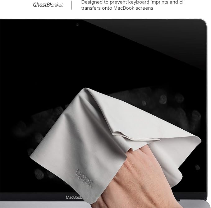 UPPERCASE GhostBlanket Screen Keyboard Imprint Protection Microfiber Liner and Cleaning Cloth 15" Compatible with MacBook Pro 16"