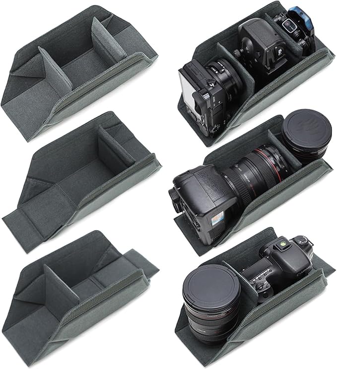 Btgghytr Thick Padded Camera Insert Case Removable Insert Partition Photography Bag Shockproof Divider Organization Camera