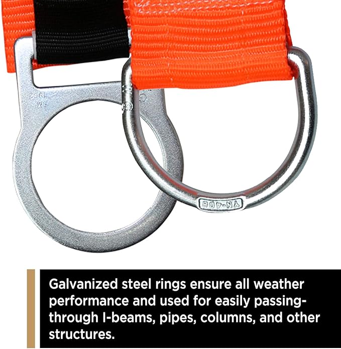 AFP 10’ Cross Arm Strap Premium Heavy-Duty Pass-Through Double Steel Ring OSHA/ANSI