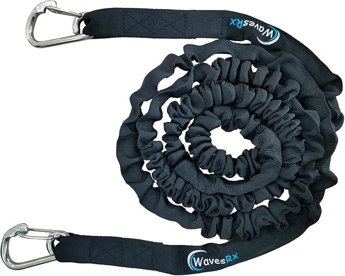 WAVESRX AnchorMate Bungee Line | Boat Bungee Dock Lines for Boats, PWCs & Kayaks | Absorbs Shock from Swells & Wind, Prevents Anchor Dislodging | Perfect for Anchoring, Mooring & Tethering