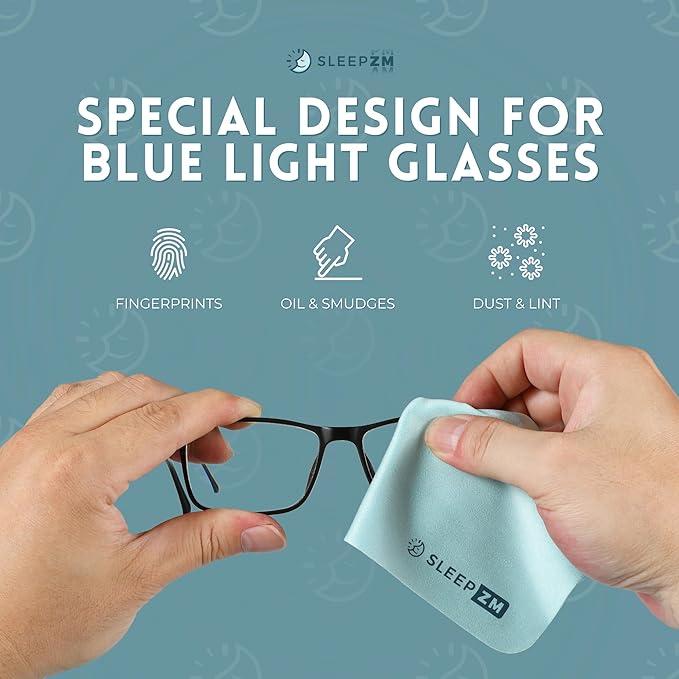 Sleep ZM 30 Pack Special Blue Light Glasses Microfiber Cleaning Cloths - Safe and Effective Cleans Lenses, Screens, Cameras, Eyeglasses, Cell Phone, LCD TV Screens and More (6X7)