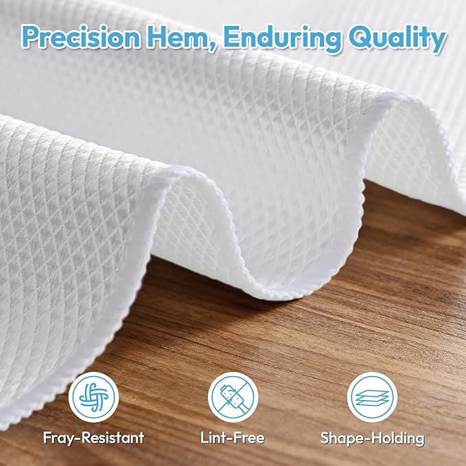 Nanoscale Microfiber Cloths 15.55”x 15.55”, Glass Window Mirror Stainless Steel Car Cleaning, Streak-Free, Lint-Free, Super Thick & Absorbent, Reusable, 6 Pack (White)