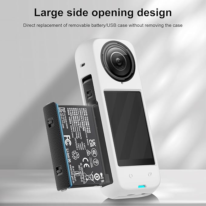 PULUZ Silicone Protective Case for Insta360 X4 with Lens Cap, Soft Camera Protective Cover and Standard Lens Guard for Insta 360 X4 Accessories(White)