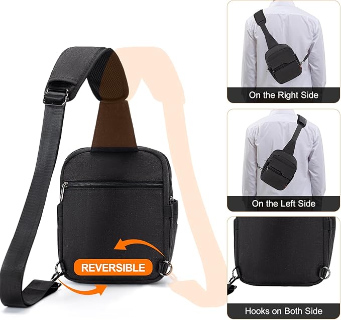 Cwatcun Camera Sling Bag Compact Small Camera Case, Waterproof Canvas Crossbody Camera Bag with Rain Cover, Travel Photography Bag for Canon, Nikon, Sony, Fuji DSLR/SLR/Mirrorless Cameras, Lens