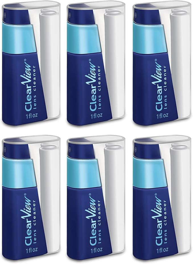 Portable Lens Cleaner Kit – Eyeglass Lens Cleaner Spray Kit with Refillable Spray + Microfiber Cloth, Compact Eye Glass Cleaners Spray, Safe for All Lenses, Travel Size Cleaning Set (6 Pack)
