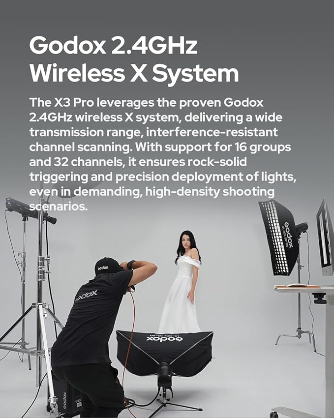 Godox X3 Pro F X3Pro F TTL Wireless Flash Trigger (𝐗𝟑-𝐅 𝐔𝐩𝐠𝐫𝐚𝐝𝐞) for Fujifilm Camera with Bluetooth APP Control & Camera Shutter Release, 2.4‘’ Color Touchscreen Transmitter