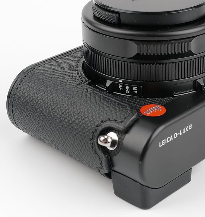 Handmade Genuine Leather Camera Half Case for Leica D-LUX 8 /Leica D-LUX8 Case - Top Layer Cowhide Body + Metal Base Plate+ Hand Shank Design