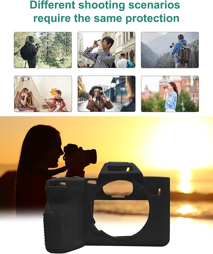 PULUZ Digital Camera Case for Sony A7 IV,Anti-Scratch Soft Silicone Protective Camera Case Camera Skin Case Cover (Black)