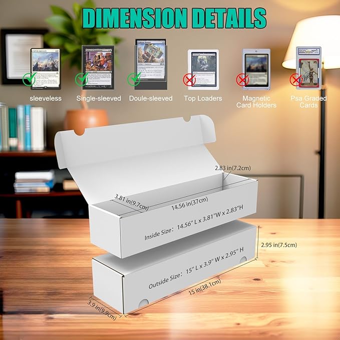 Collectible Trading Cards Storage Box, Card Storage Box with Trading Card Dividers, Collectible Trading Cards (15-Pack)