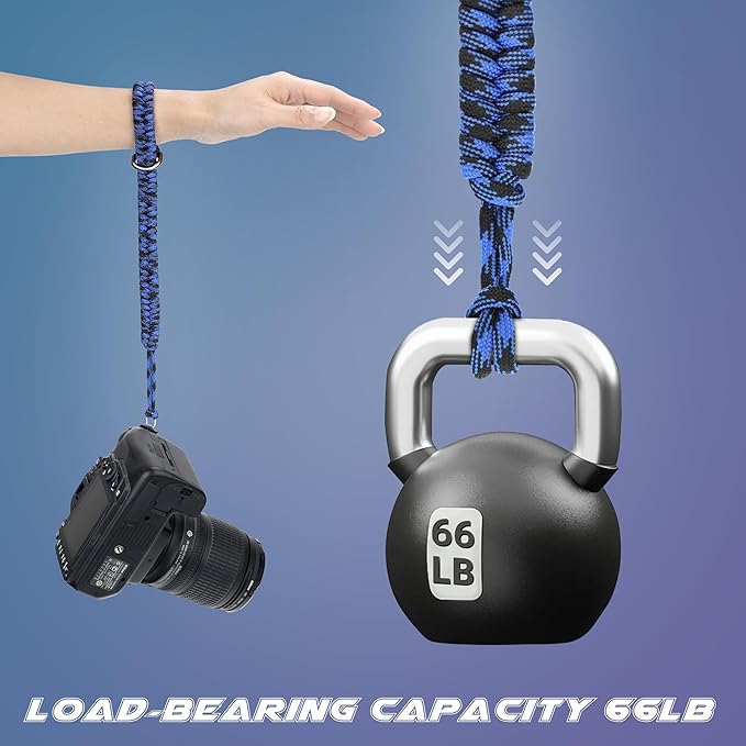 SUNYA Camera Wrist Strap Hand Lanyard Made of Paracord for Photographers to Secure DSLR. Peak Quality Accessory D ring