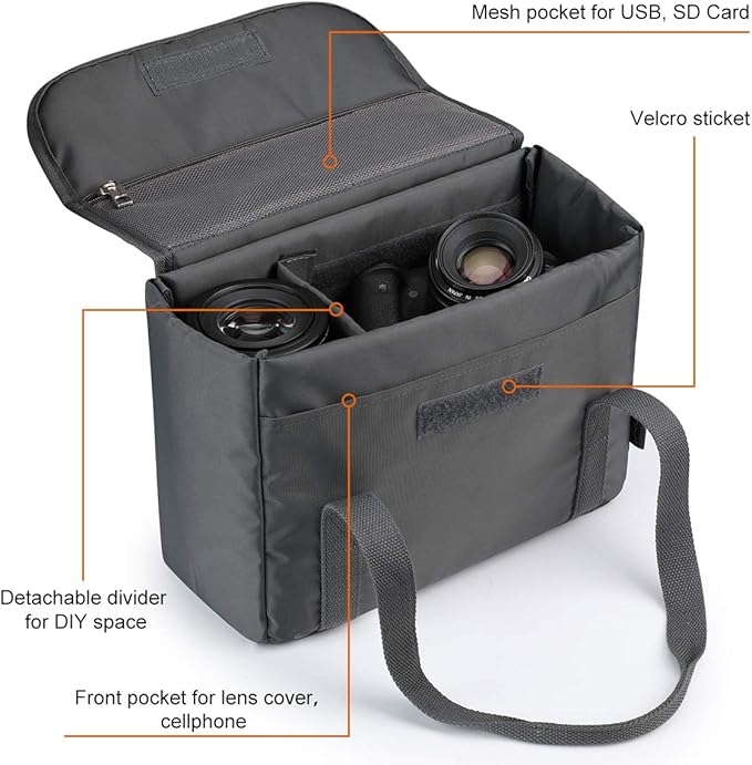 S-ZONE Waterproof Shockproof Foldable Camera Insert Bag Lens Cases Canon Nikon