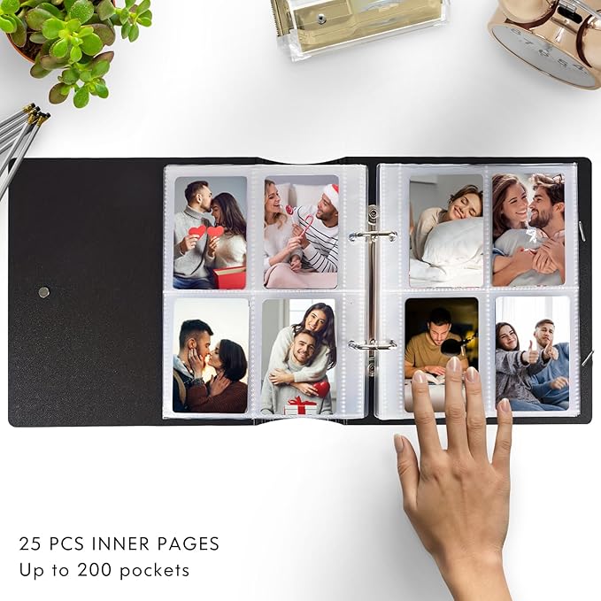 200 Pockets Photo Album for Fujifilm Instax Mini 11 12 9 8+ 8 7+ LiPlay Film, Photocard Binder for Polaroid SnapTouch PIC-300 Z2300 Photo Printer, 2x3 Photo Book for Kpop Card (Mint)