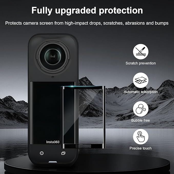 Screen Protector for Insta360 X5 Accessories (2 Pack), Tempered Glass LCD Display Film Screen Protective Cover for Insta 360 X5, Ultra Thin High Definition Full Coverage Anti-Scratch