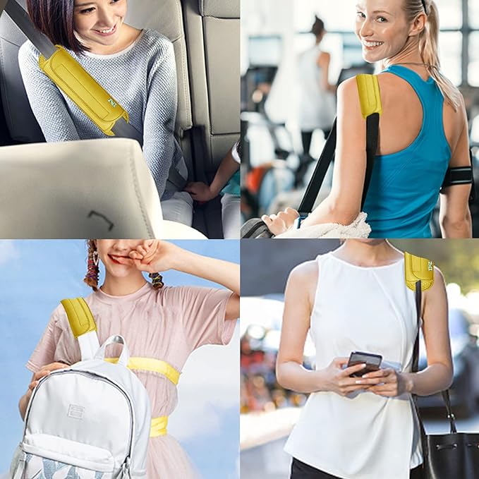 ZINZ Universal Shoulder Pad with Ultra Thick Cushion for Bag Luggage Bag Crossbody, Plus Long & Anti-Slip & Breathable,Yellow