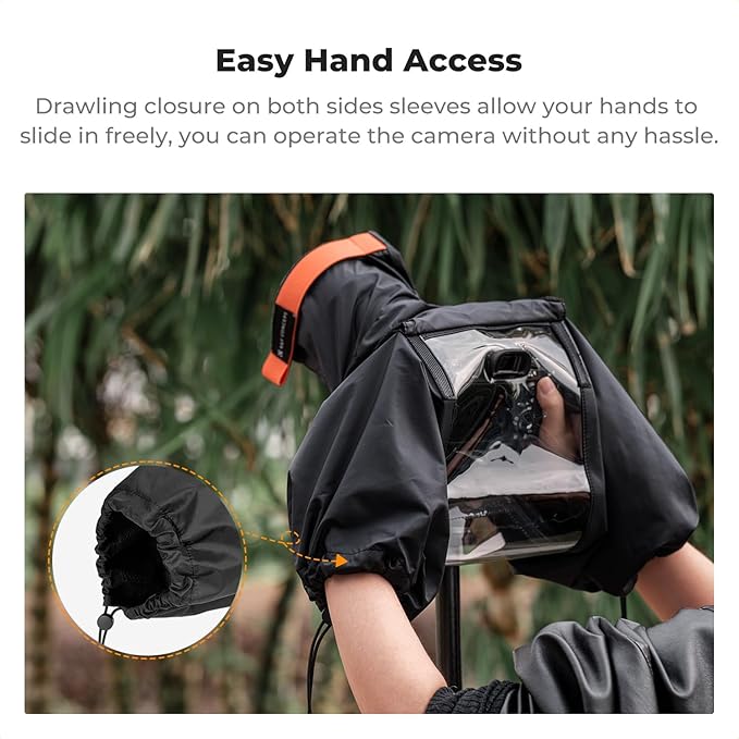 K&F CONCEPT Professional Camera Rain Cover, Waterproof Raincoat for DSLR Cameras and Lenses, Photography Camera Protector Accessories