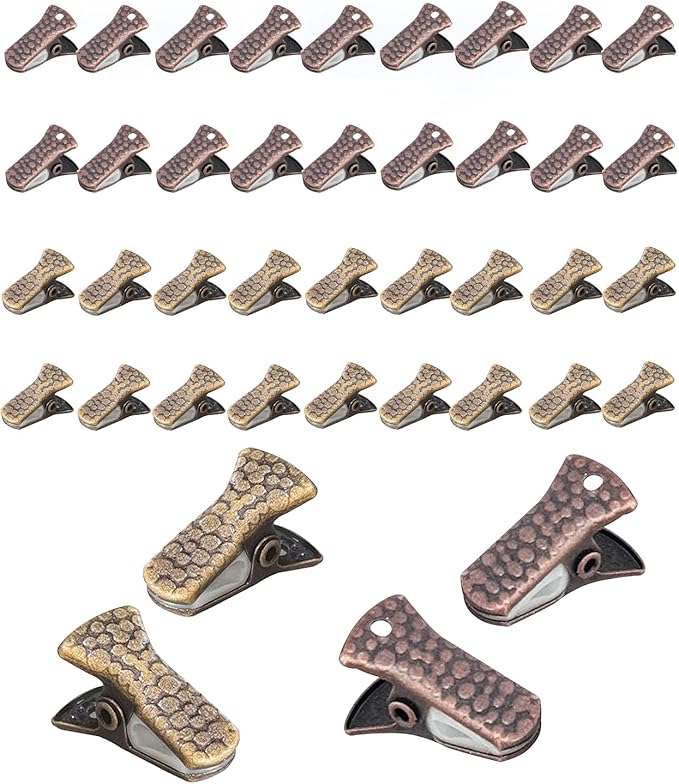 40 Pack Mini Alligator Clips with Steel Core & Non-Slip Silicone| Multipurpose Clips for Delicates, DIY Crafts, Office & Home(Copper+Bronze)