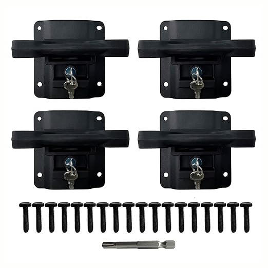 Truck Bed Box Anchors, Tie Down Clips and Plates for Ford 2015-2025 F150 F250 F350 Truck Bed Accessories (4 Pcs), Replaces FL3Z-99000A64-B (Tie Downs & Plates)