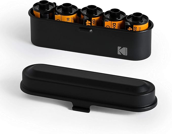 Kodak Steel 35mm FIlm Roll Case, Holds 5 Rolls (All Black)