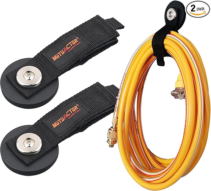 MUTUACTOR 2packs Magnetic Hooks Heavy Duty,Strong Magnet Garage Hook Large Capability for Hanging Cables Rubber Coating Mounting Magnet Storage Hooks for Garden Hoses Ropes Cordless Drills Tools Box