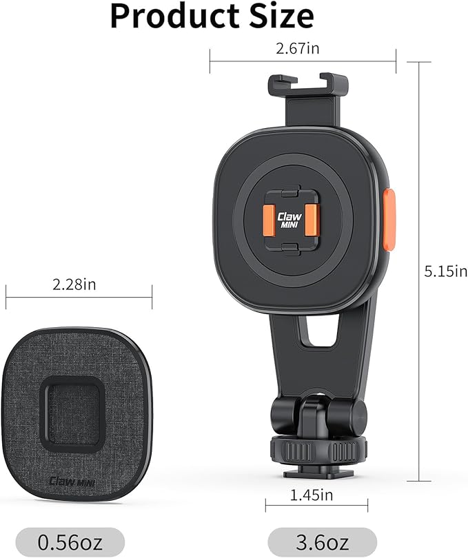 VRIG Tripod Mount Adapter for iPad, Magnetic Quick-Release Adapter Compatible with Smartphones and Tablets, 1/4" Thread & Cold Shoe Interface for Tripods, Cameras, Monopods, Handles, MG-03L